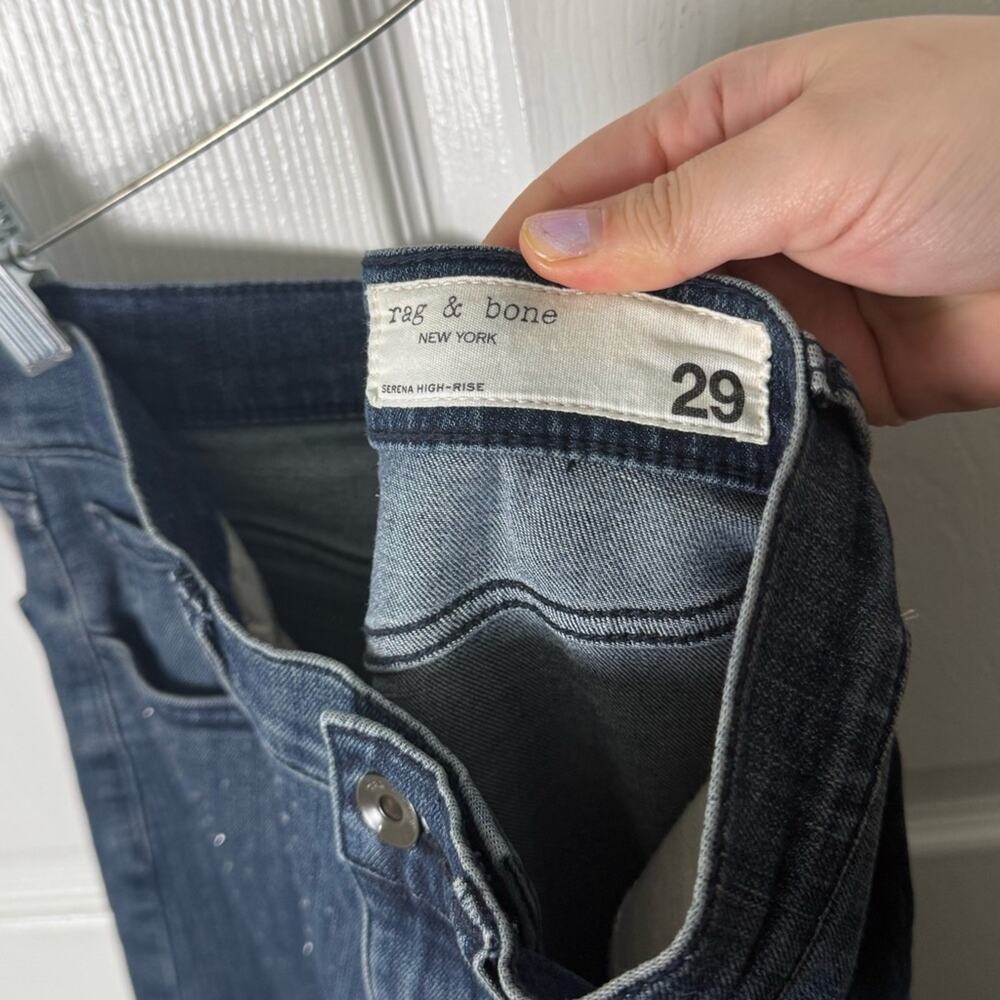 Rag & Bone Serena High Waist Rhinestone Wide Leg Jeans 29 - Picture 6 of 6